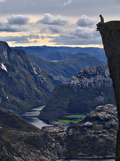 Ron Brinkmann (me).  On the edge.  In Norway.  Yes, it was scary.
